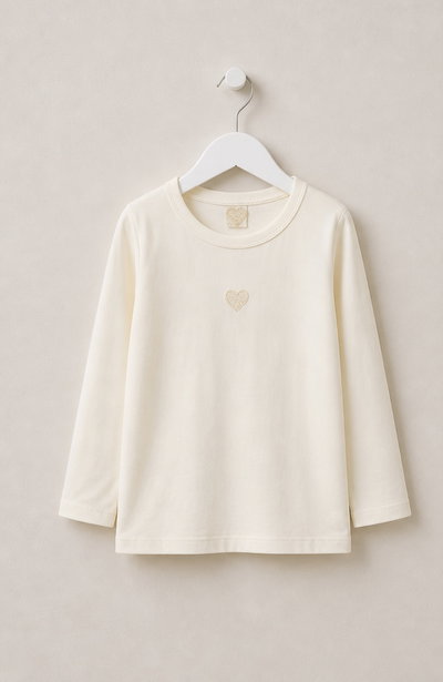 Remera M/L corazón niña