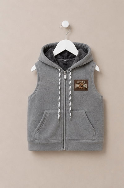 Chaleco Piel Bb gris