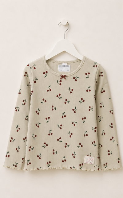 Remera M/L cereza niña