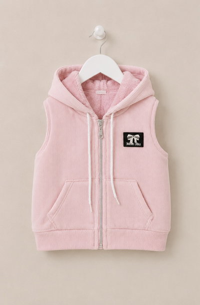 Chaleco Piel Bb rosa