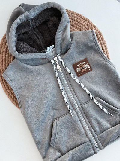 Chaleco Piel Bb gris
