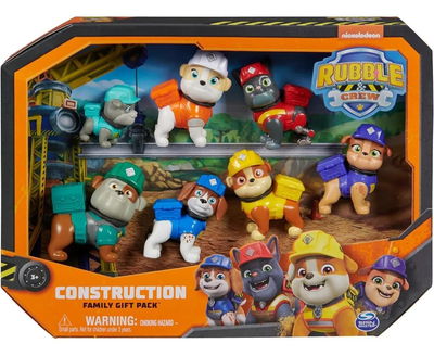 Paw Patrol. RUBBLE & CREW. Set 7 Figuras único set con el abuelo de Rubble -RAVEL-.
