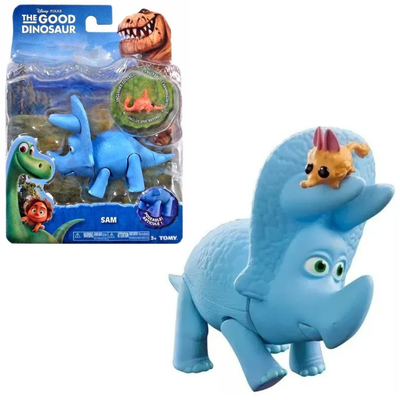 Disney . Pixar. El Buen Dinosaurio. Sam el Triceratops  articulado. Nuevo. Original Tomy