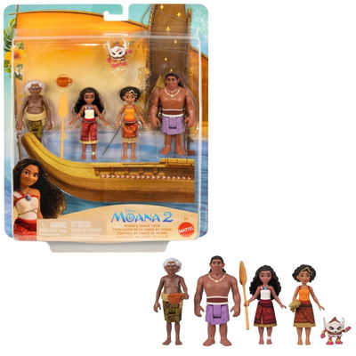 Disney Moana 2. Set Tripulación canoa de Moana. Incluye 5 Mini Muñecas y 3 accesorios.