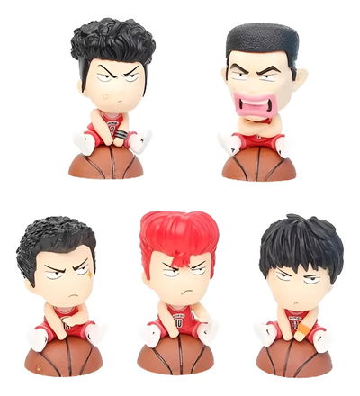 Slam Dunk. Equipo Shohoku Set x 5 Gashapones. Balones Sentados.