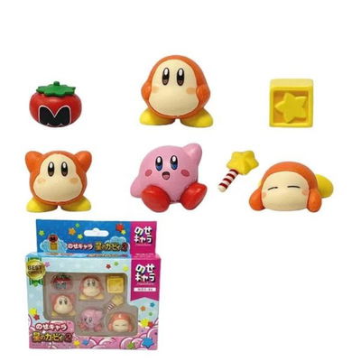 KIRBY. set 7 Gashapones. Kirby-Waddle Dee-Tomate máximo-Vara estelar- Bloque de estrellas.