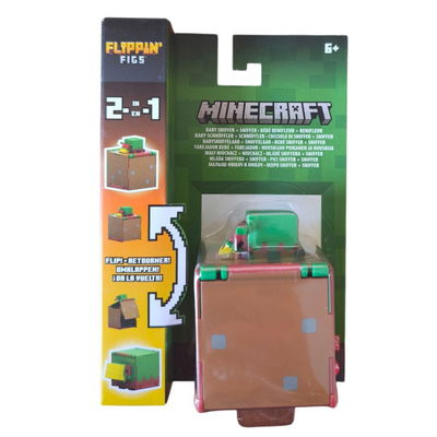 Minecraft Vanilla. Figura Flippin' Figs 2 En 1 Bebé Sniffer + Sniffer.