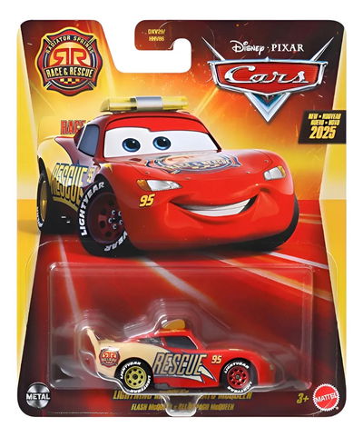 Cars 2025 - RAYO MCQUEEN RACE&RESCUE - Metal. Escala 1:55. Disney y Pixar.