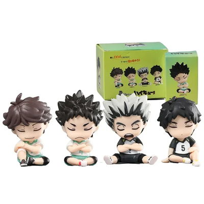 Haikyuu. Set 4 Gashapones Bokuto, Akaashi, Iwaizumi y Oikawa.