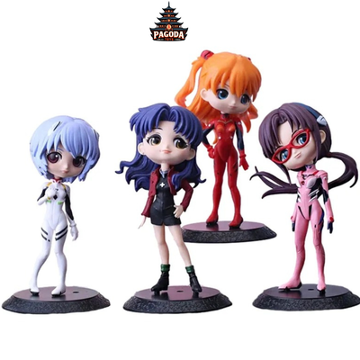 Evangelion. Set 4 Figuras Simil Q Posket de la película "Rebuild of Evangelion"