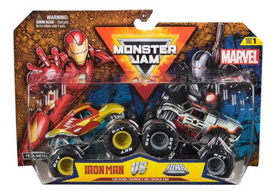 Monster Jam - Escala 1:64 Metal. Pack X2 - Iron Man Vs War Machine.