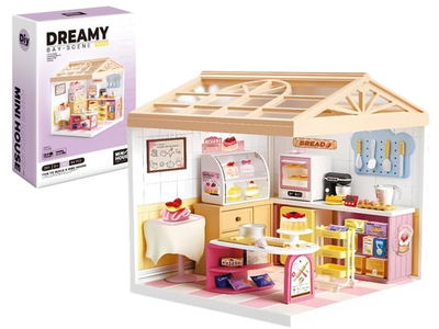 Kit Para Armar Mini Panadería. 94 Pcs. inc. Pasteles, Muebles, Accesorios y Luz.