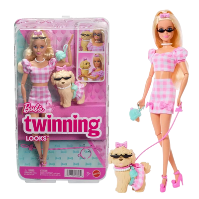 Barbie Twinning Looks. Con Perrito y Accesorios. Mattel. 
