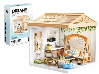 Kit Para Armar Mini -JARDÍN CAMPESTRE- 82 Pcs. Mascotas, Muebles, Accesorios y Luz.