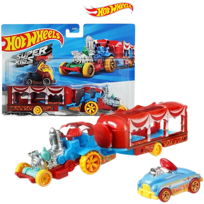 Hot Wheels Super Rigs. Car-nival Steamer. Semirremolque + vehículo (escala 1:64).