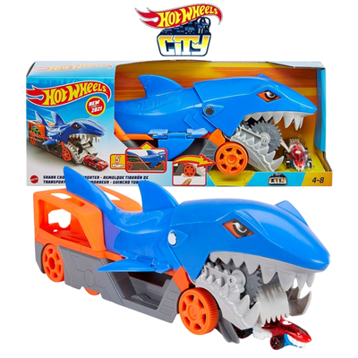 Hot Wheels City. Remolque Tiburón Transporte, Lanzador. Inc. Vehículo.