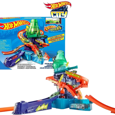Hot Wheels City. Laboratorio Científico Incluye vehículo Cambia De Color.
