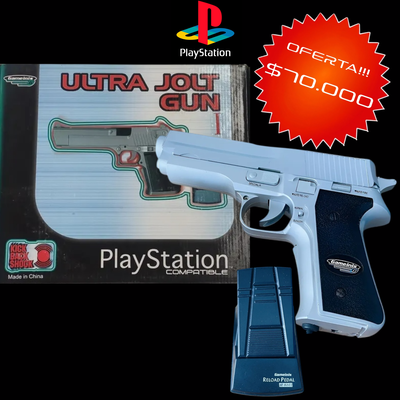 Pistola para Play Station 1. Gameinis Ultra Jolt Gun. Vintage 90s.