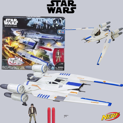 Star Wars. U-wing + Nerf Nave Lanzadora Rebel Uwing Fighter + Figura Cassian Andor.