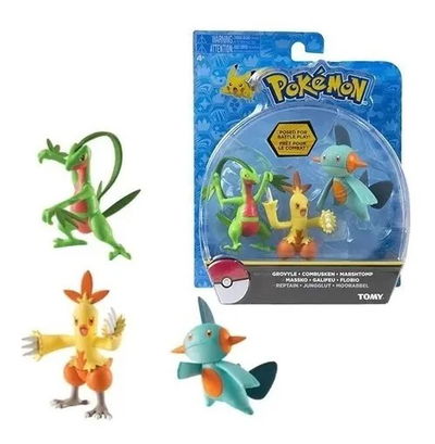 Pokémon TOMY (set x3).Grovyle Combusken Marshtomp. 