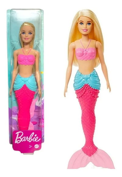Barbie Sirena Dreamtopia Rubia De Traje Rosa. Mattel.