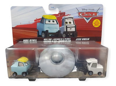 Cars Pack "NICOLE REVWELL, MOVIE PROP y JESSIE WHEELIN" Metal. Escala 1:55.Disney y Pixar.