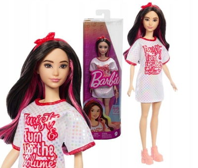Barbie Fashionista Doll  214 - Red Mesh Dress. Petite.