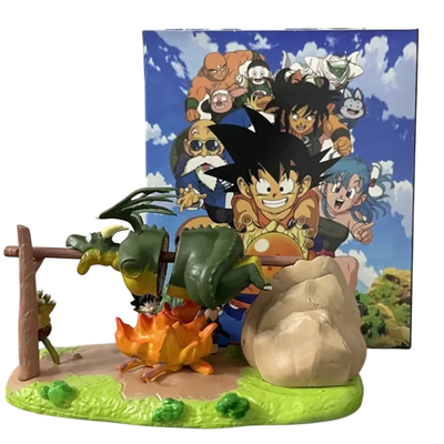 Dragon Ball. Goku y Yajirobe Cocinando Cocinando a Cymbal (9cm Gashapone).
