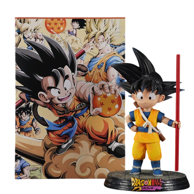 Dragon Ball Daima. GOKU niño con Baculo. Escultura 17 cm. Simil Ichibansho.
