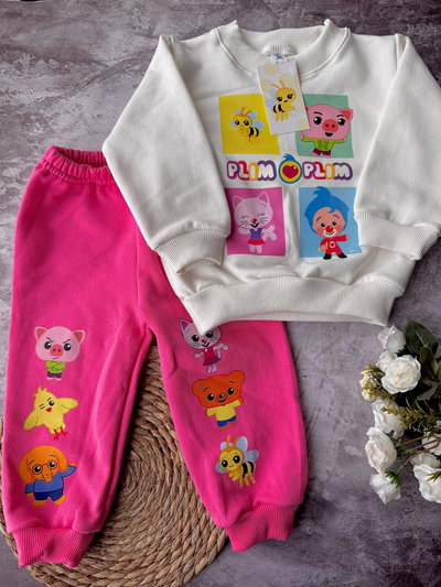 Conjunto Plim Plim rosa con crudo