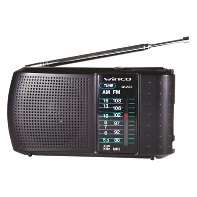RADIO WINCO A PILA W223 AM/FM GRIS/NEGRO	