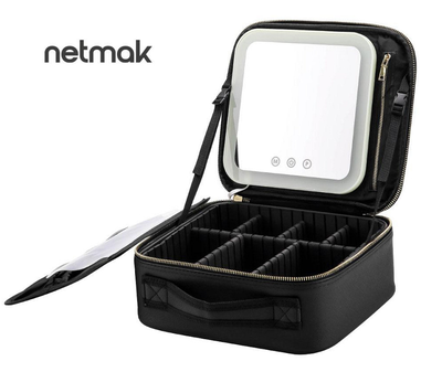 PORTA MAQUILLAJE NM-MAKEUP C/ESPEJO Y LUZ LED NETMAK