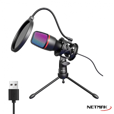 MICROFONO NM-MS786 RGB STREAMING USB NETMAK