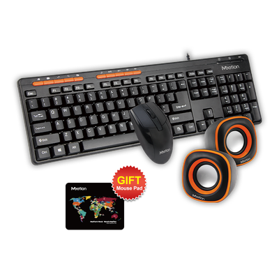 KIT 4 EN 1 OFICINA C105 TECLADO, PAD, MOUSE, PARLANTE MEETION	
