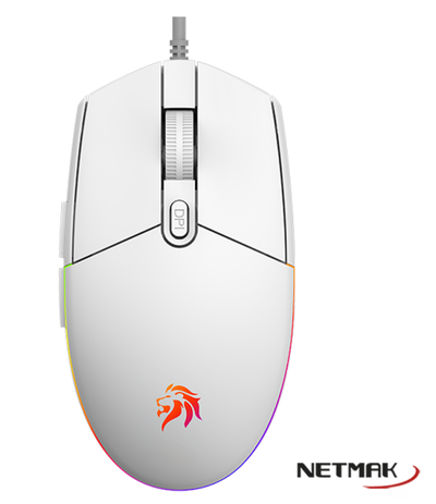 MOUSE GAMER USB NM-EXPERT-W BLANCO NETMAK 