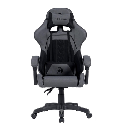 BUTACA GAMER NM-SG902 TAPIZADO TELA GRIS + NEGRO NETMAK 