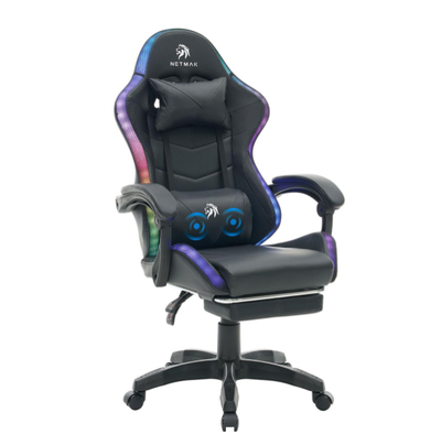 BUTACA GAMER NM-SG907-RGB APOYA PIES Y MASAJEADOR NETMAK