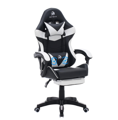 BUTACA GAMER NM-SG907 APOYA PIES Y MASAJEADOR NETMAK
