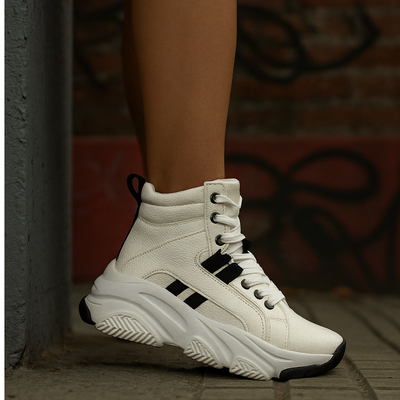 Bota Urbana con plataforma Blanca