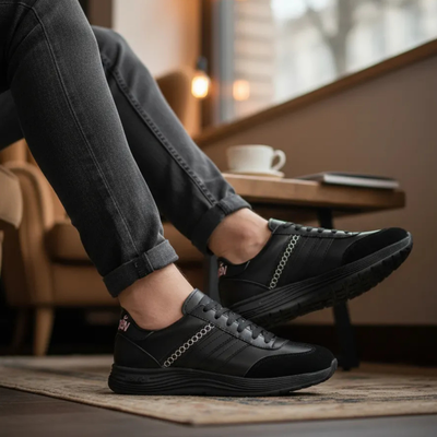 Zapatillas Urbanas Negras Ultralivianas Diseño Deportivo Casual