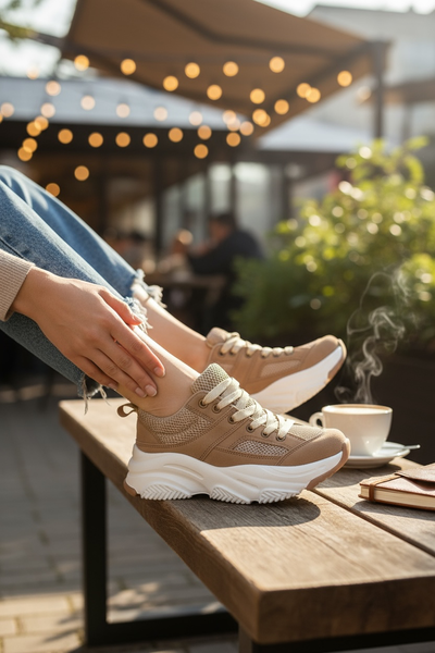 Zapatillas Urbanas con plataforma Beige