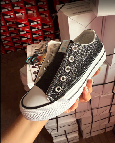 Zapatilla Niñas brillos shine Negro 