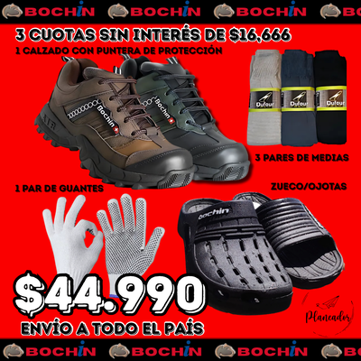 6x2 Calzado puntera de seguridad Ojotas/Zueco + guantes + medias 