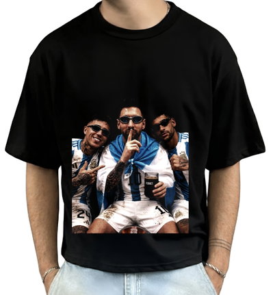 Remera Messi Enzo Cuti algodón peinado boxy