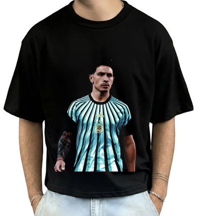 Remera Lisandro Martínez algodón peinado boxy 