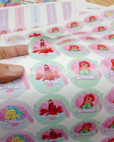 60 Sticker de 4cm Troquelados circulares