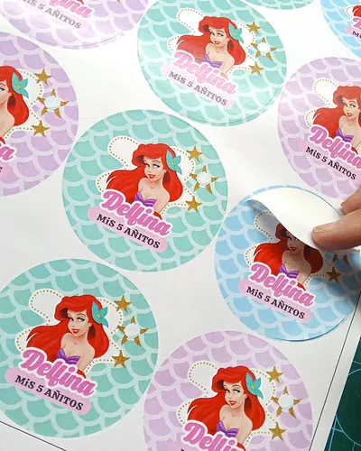 40 Sticker de 5cm Troquelados circulares