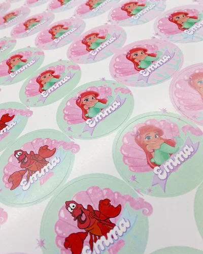 40 Sticker de 5cm Troquelados circulares