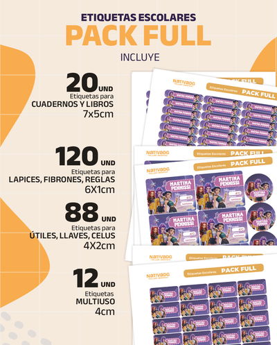 Etiquetas escolares PACK FULL