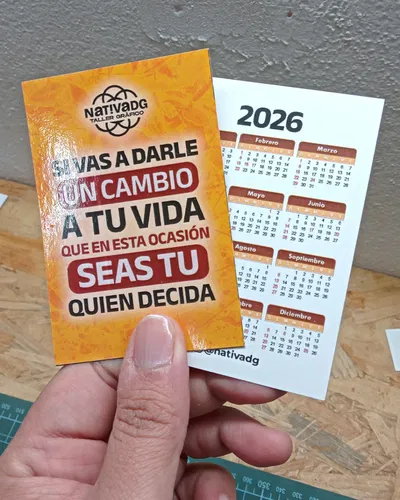 Calendarios de Bolsillo 2026 - 6x9cm Impreso frente y dorso LAMINADOS AL FRENTE
